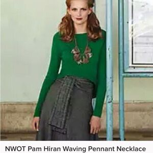 Anthropologie Pam Hiram Waving pennant bib necklace. EUC Elegant Beaded Necklace